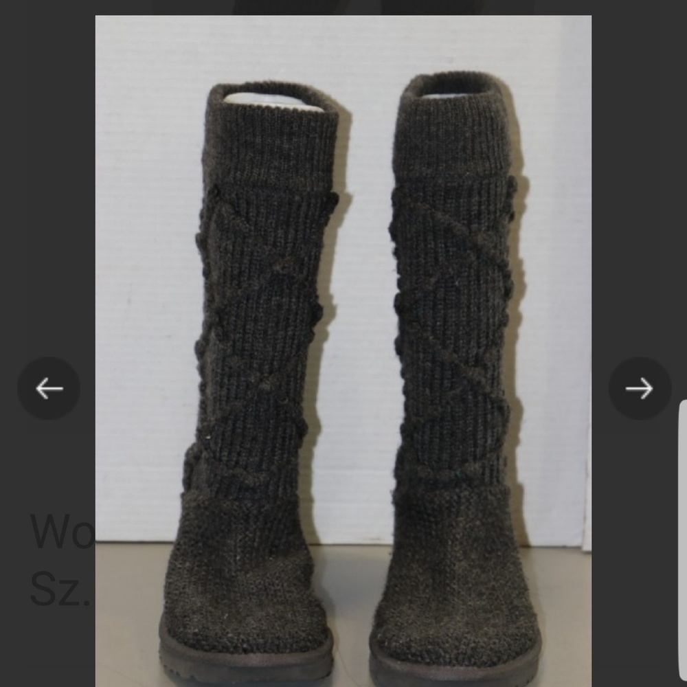 UGG Classic Argyle Australian Gray Knit Boots, 7